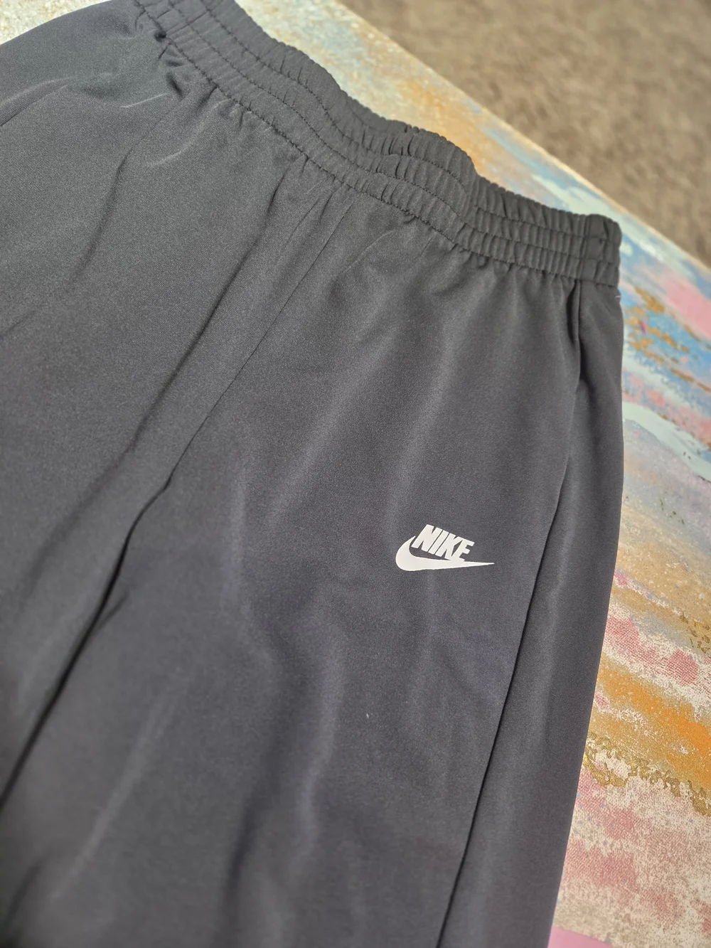Nike Kids Black Jogger Sweatpants with White Swoosh